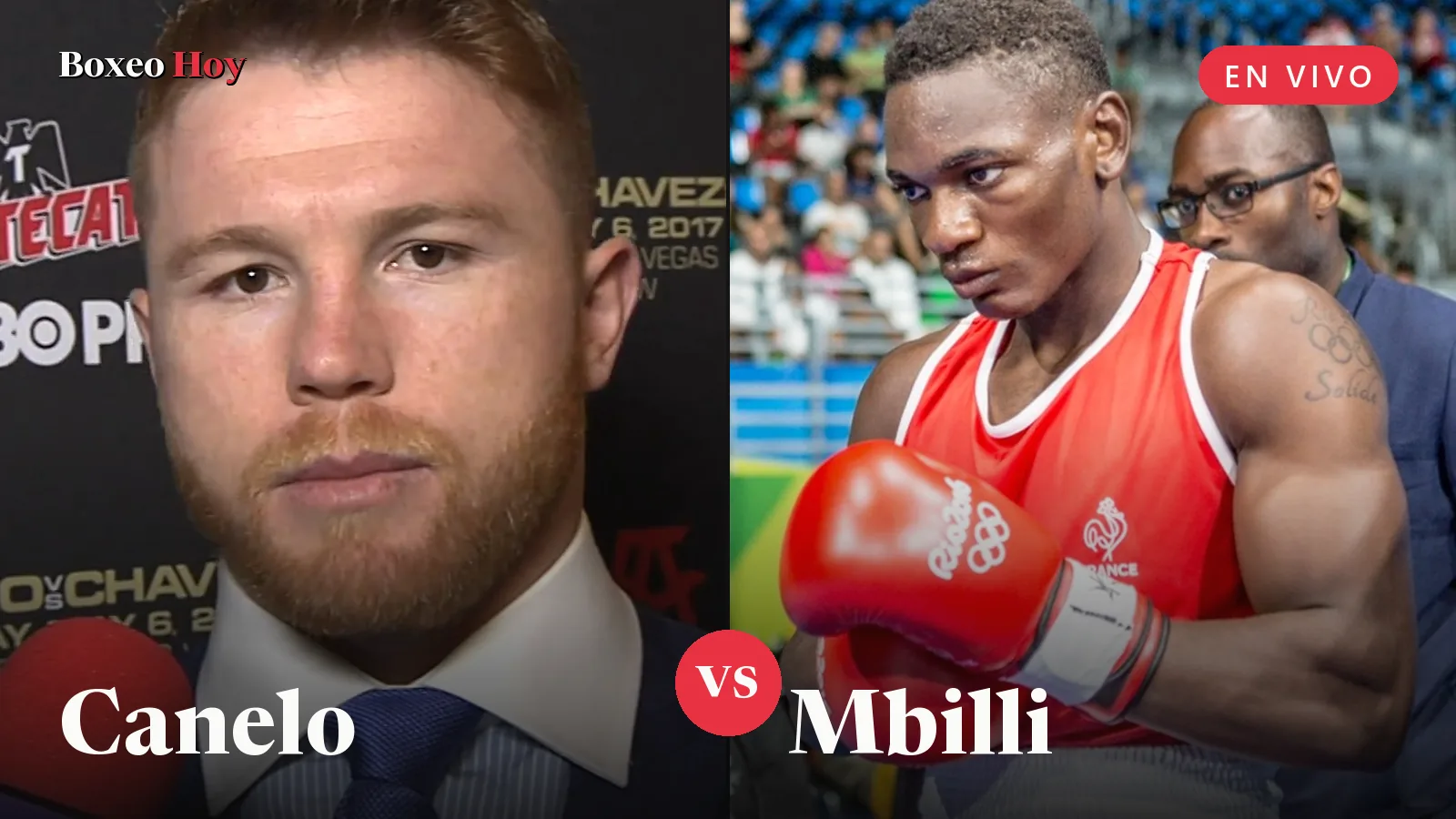 Canelo Álvarez y Christian Mbilli, que pelean el sábado 31 de octubre en Riad
