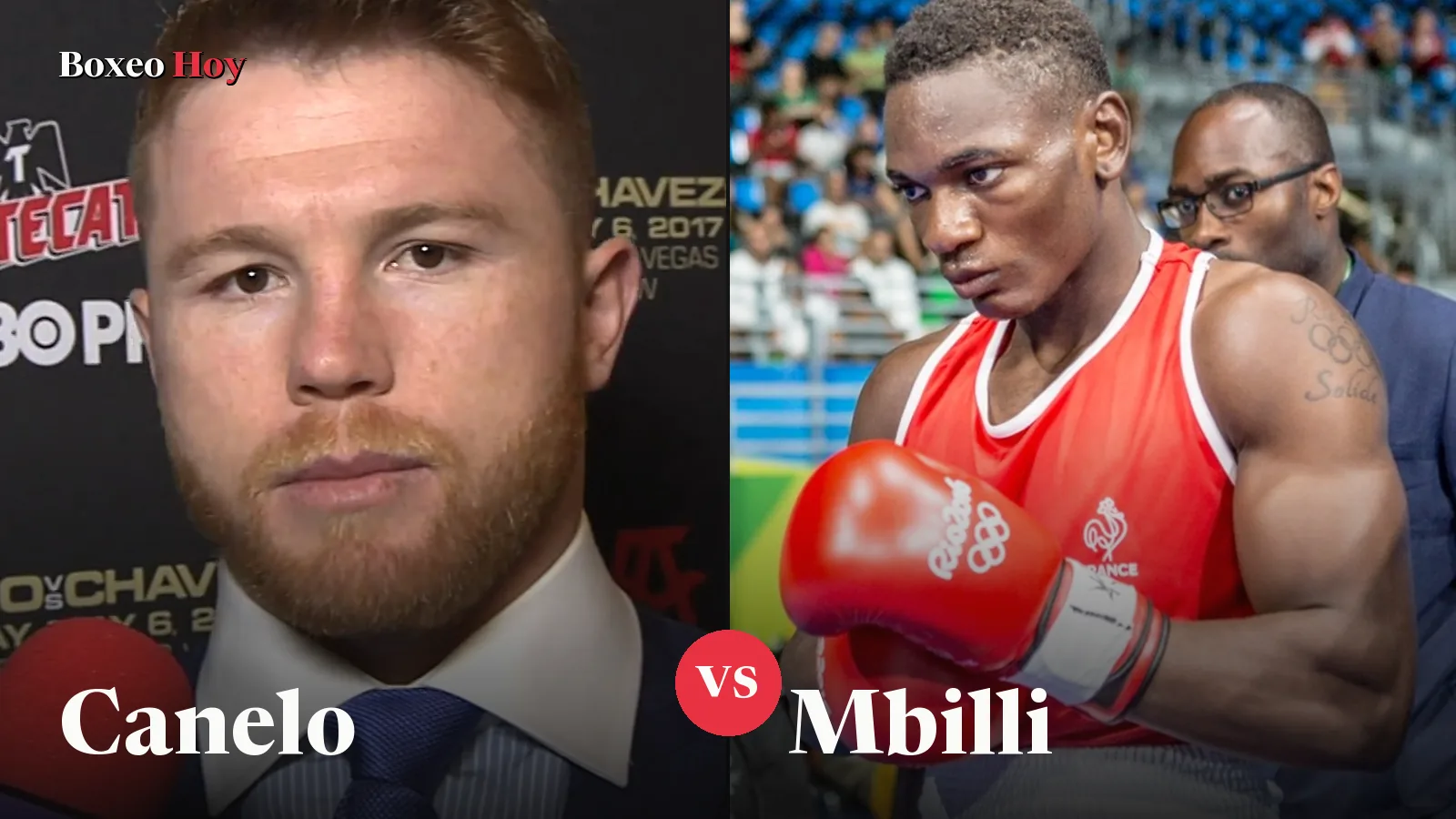 Canelo Álvarez y Christian Mbilli