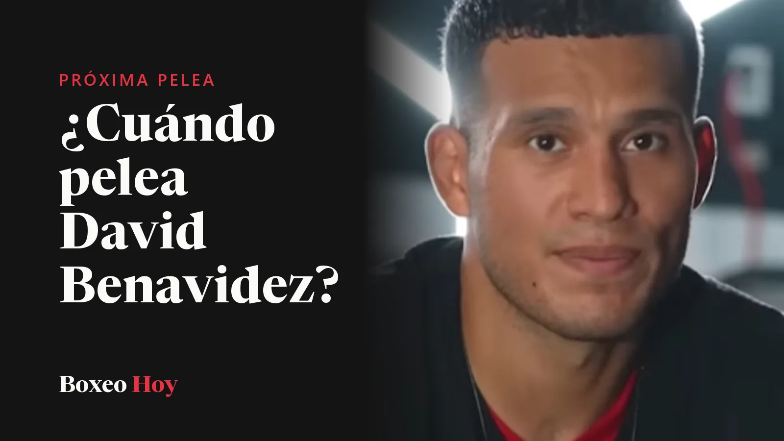 David Benavidez en primer plano, mirando a la cámara