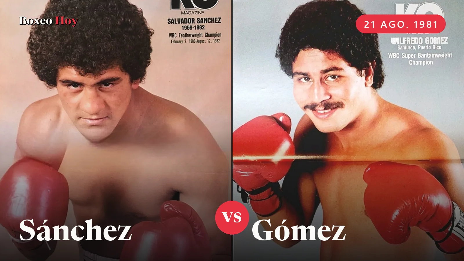 Salvador Sánchez y Wilfredo Gómez, frente a frente, en retratos de KO Magazine
